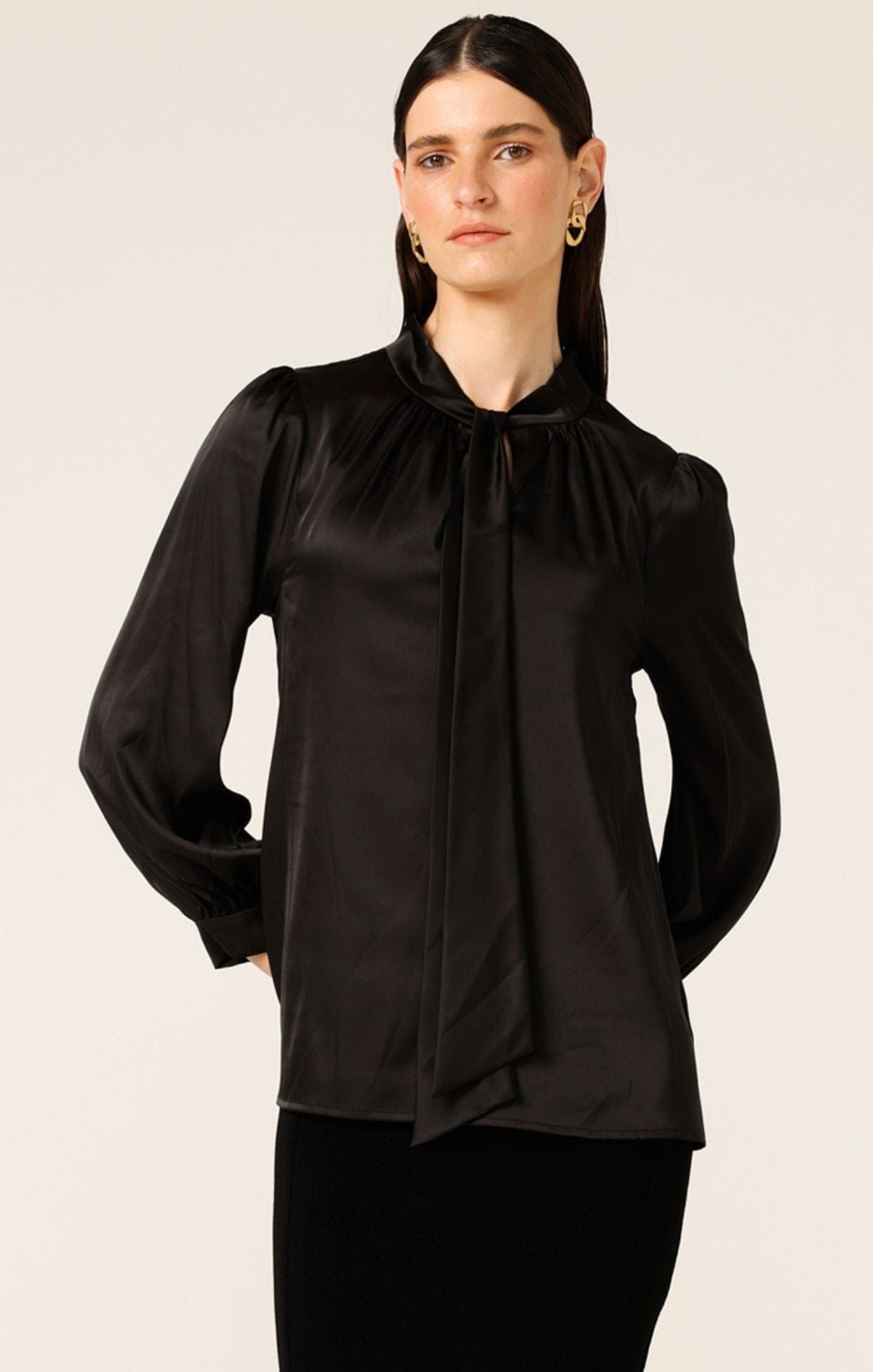 Tops Multi Occasion HATCHIE BLOUSE IN BLACK