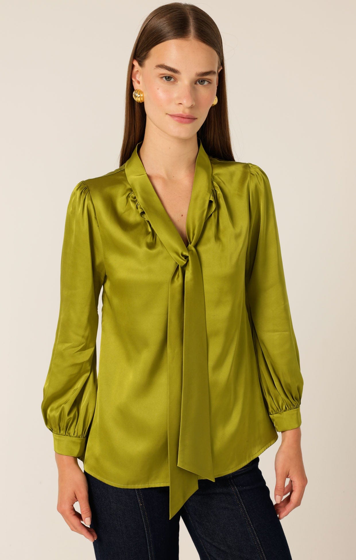 Tops Multi Occasion HATCHIE BLOUSE IN CHARTREUSE