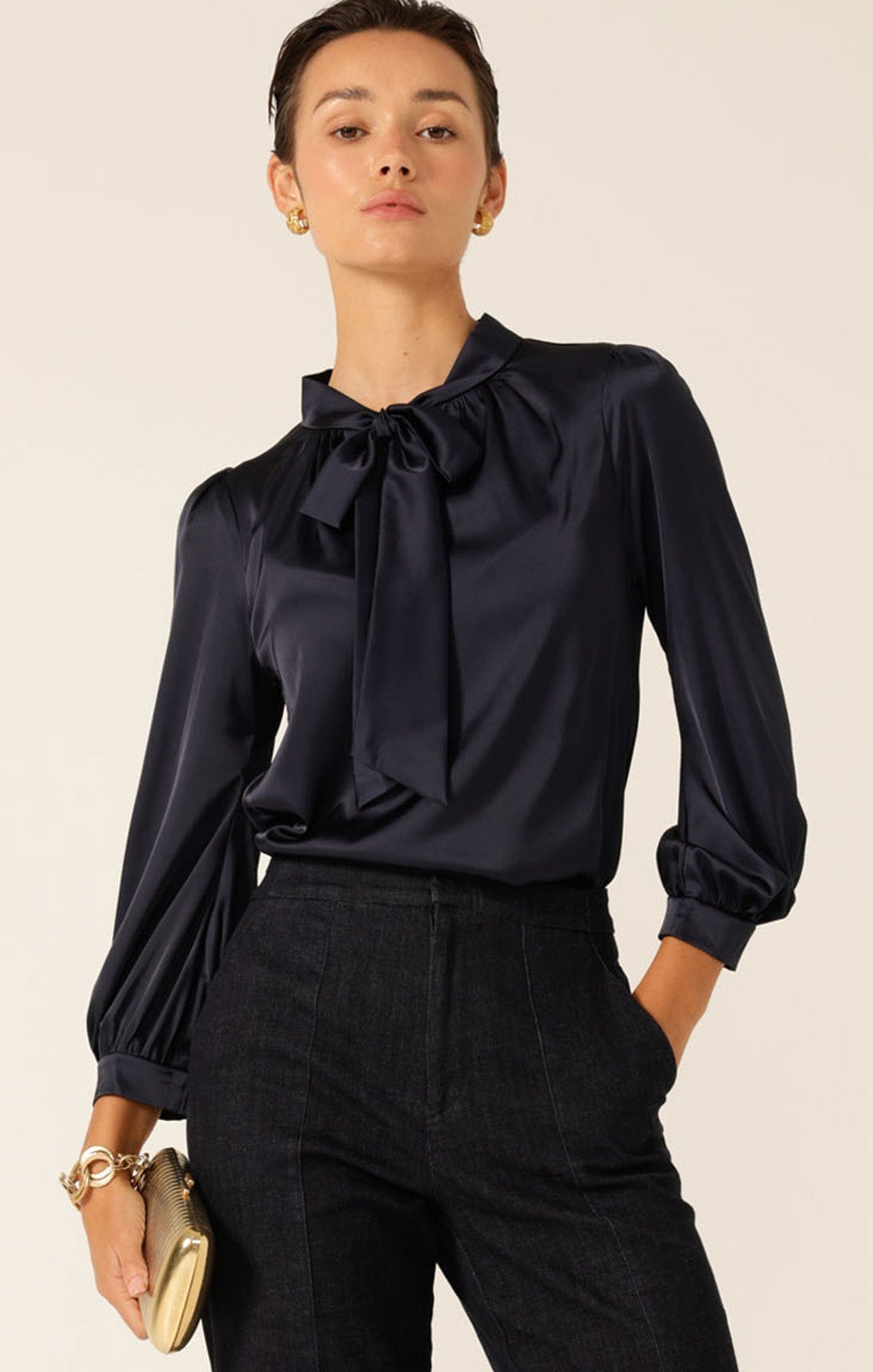 Tops Multi Occasion HATCHIE BLOUSE IN NAVY