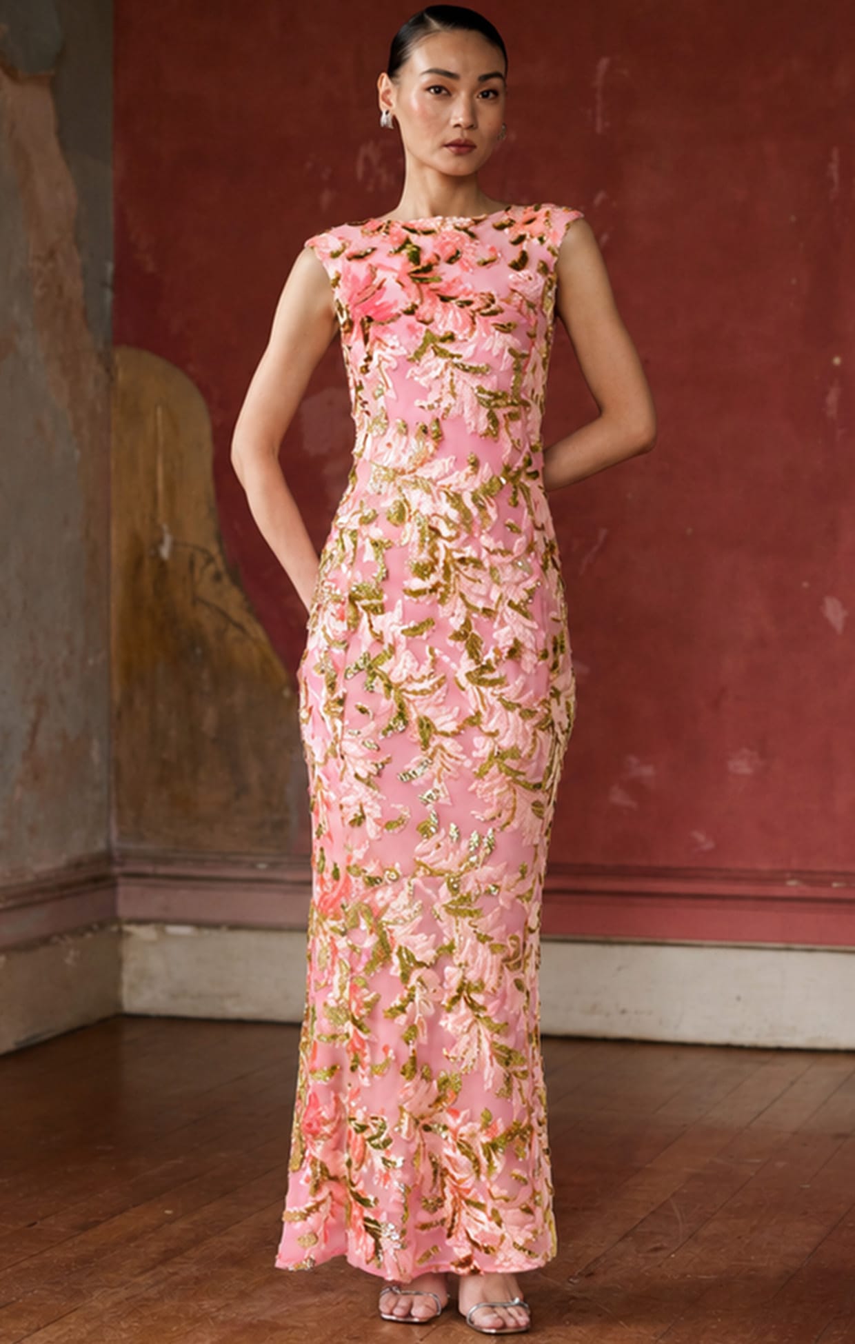 Dresses Events HEAVENLY HEIGHTS MAXI DRESS PINK GOLD