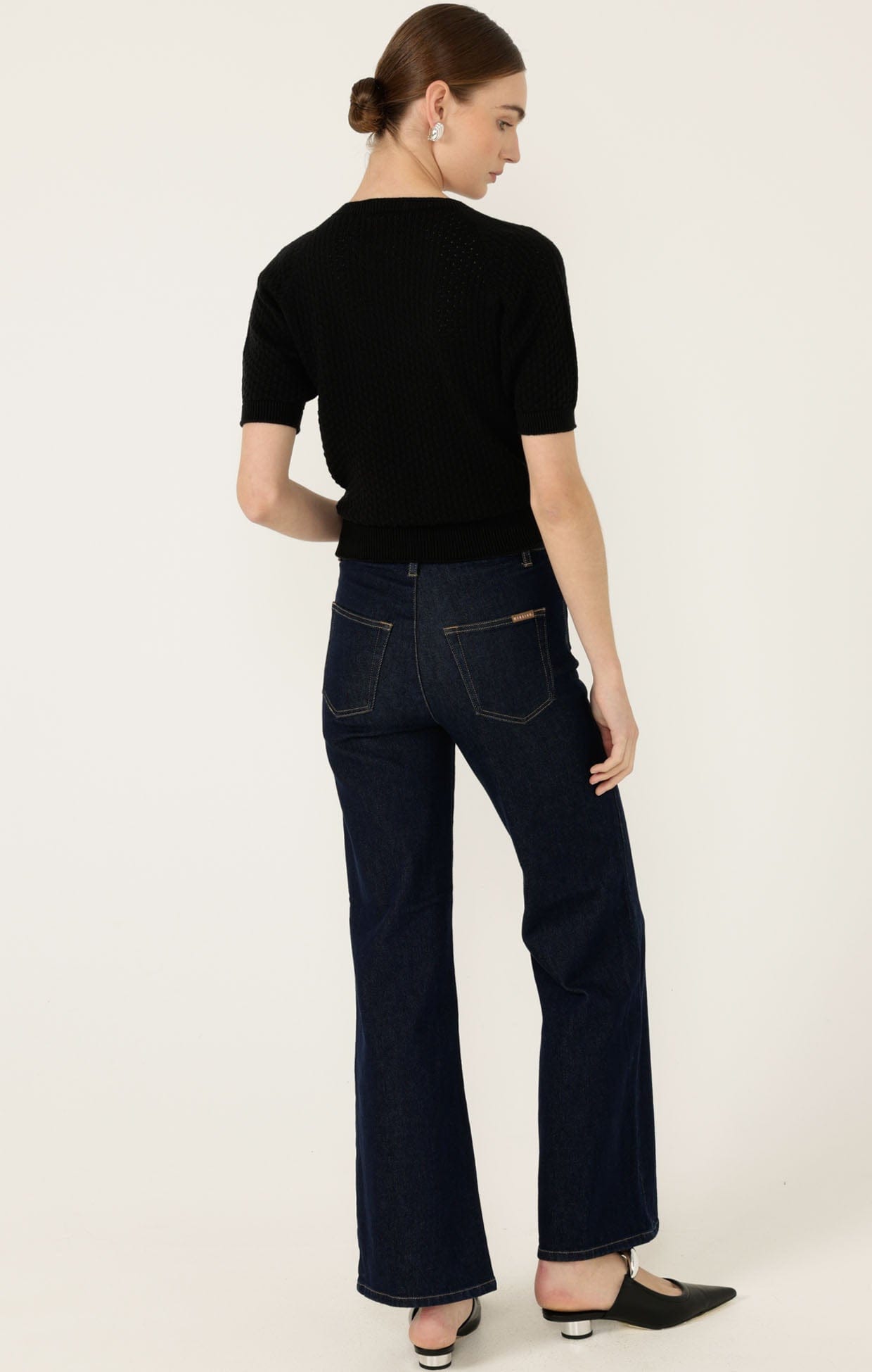 Knitwear HENLEY KNIT TOP IN BLACK