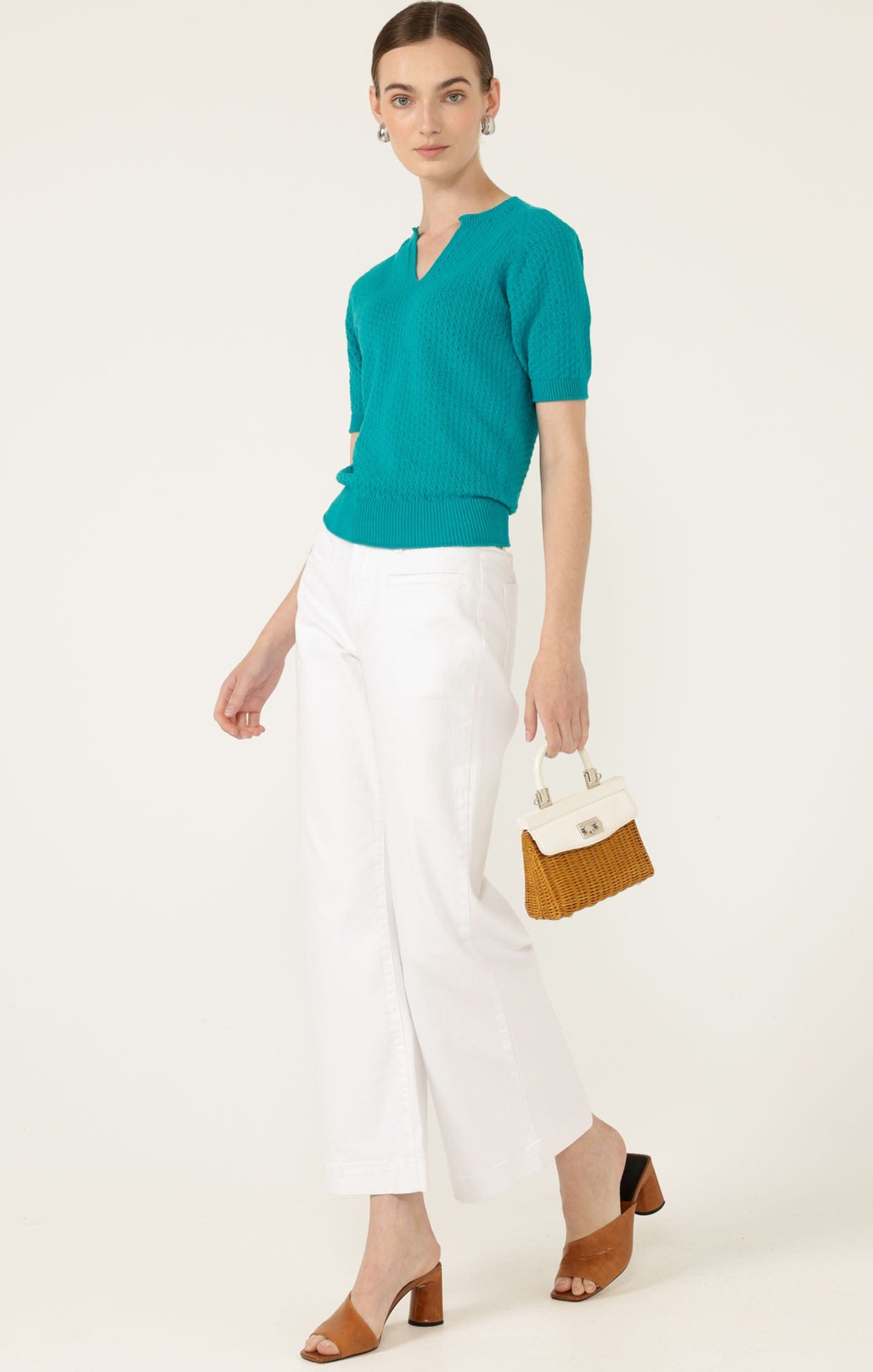 Pants Multi Occasion FREYA WIDE LEG JEAN IN WHITE