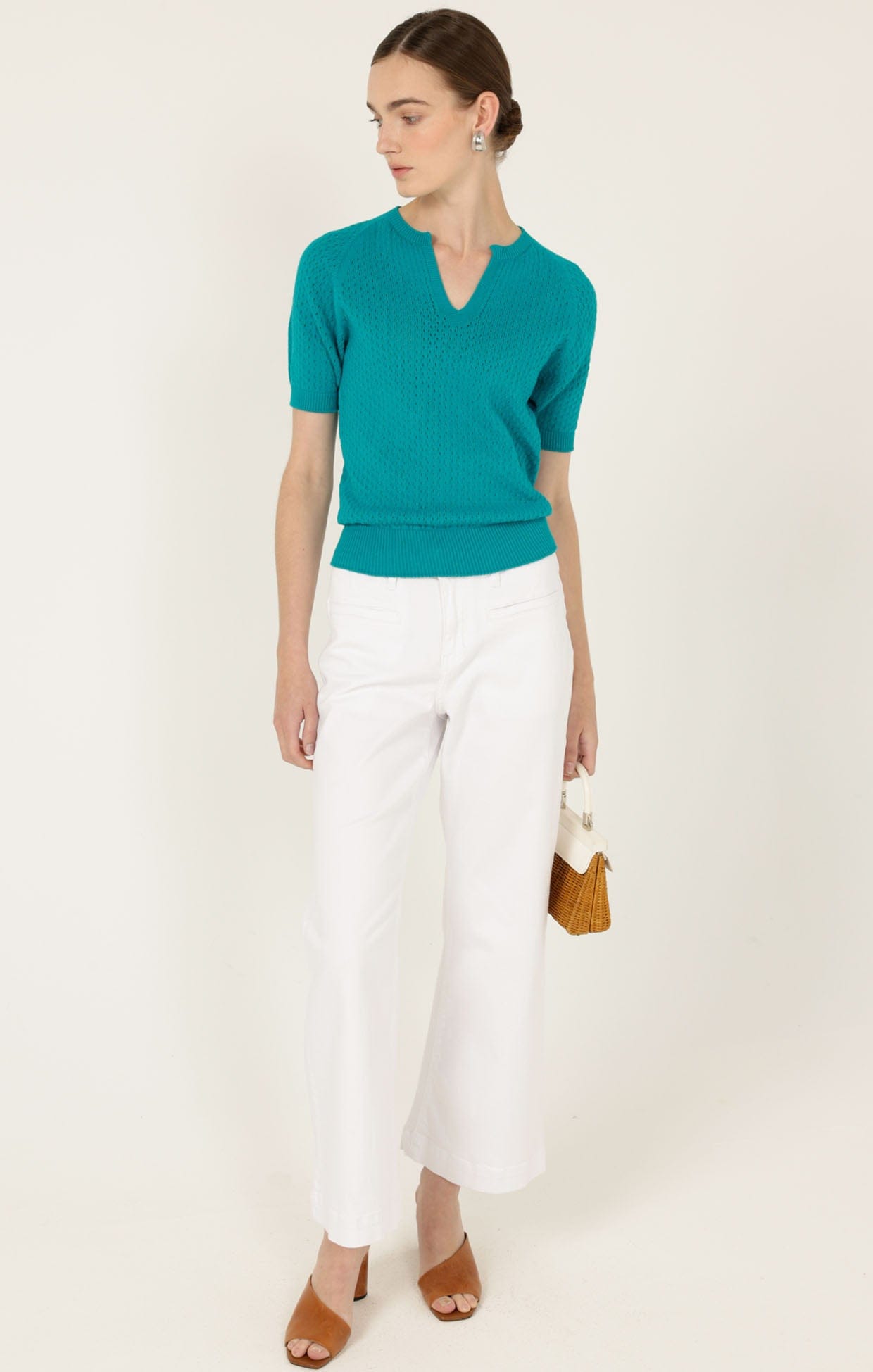 Pants Multi Occasion FREYA WIDE LEG JEAN IN WHITE