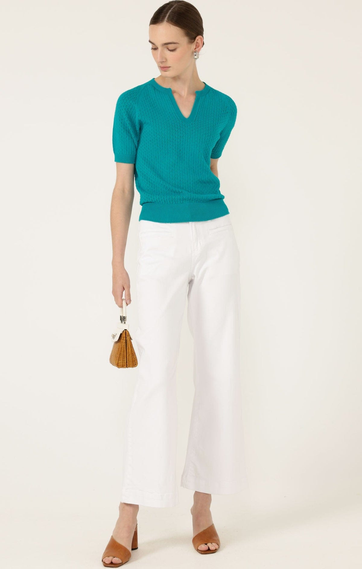 Pants Multi Occasion FREYA WIDE LEG JEAN IN WHITE