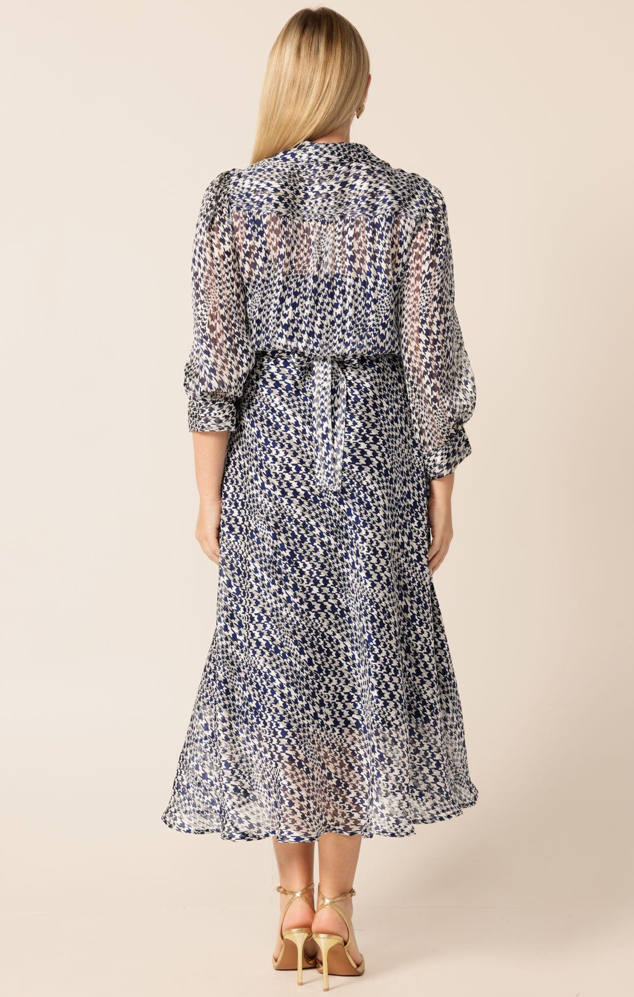 Dresses HERRINGBONE DRESS IN NAVY WHITE CHECK