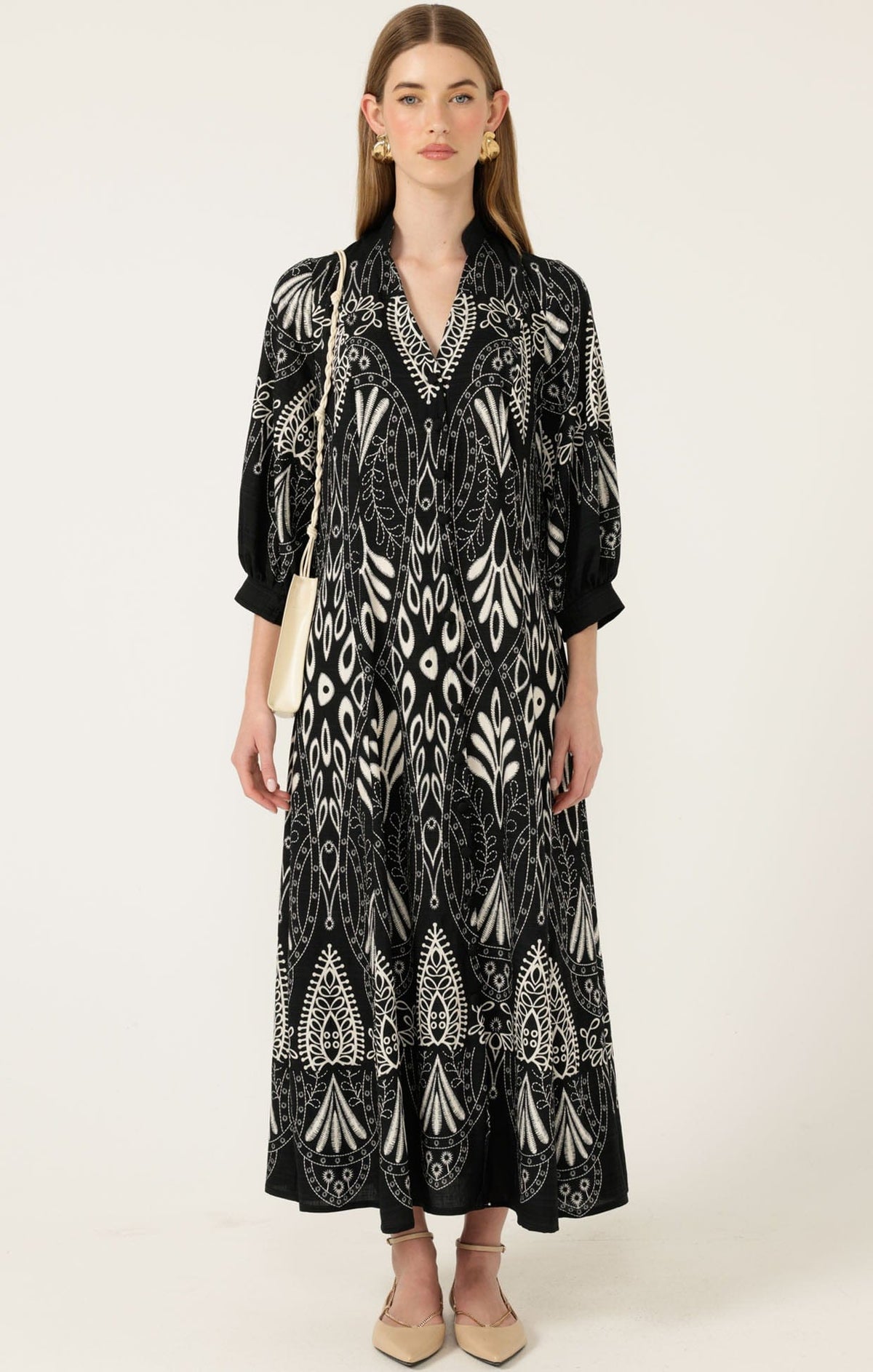 Dresses Multi Occasion INDIE SHIRTMAKER DRESS IN BLACK CREAM