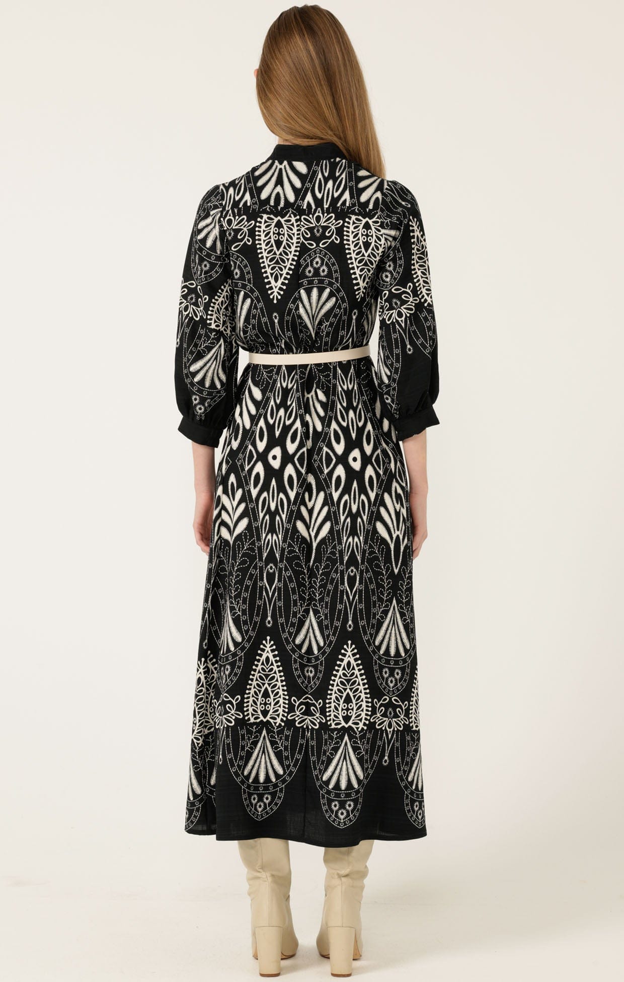 Dresses Multi Occasion INDIE SHIRTMAKER DRESS IN BLACK CREAM