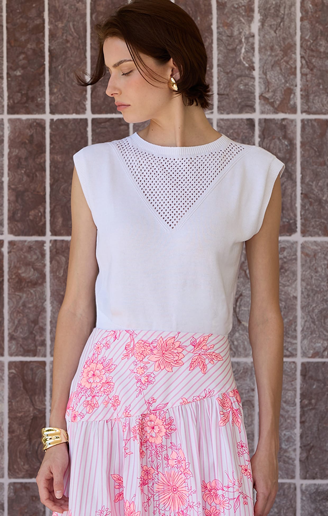 Knitwear CHLOE KNIT TOP IN WHITE