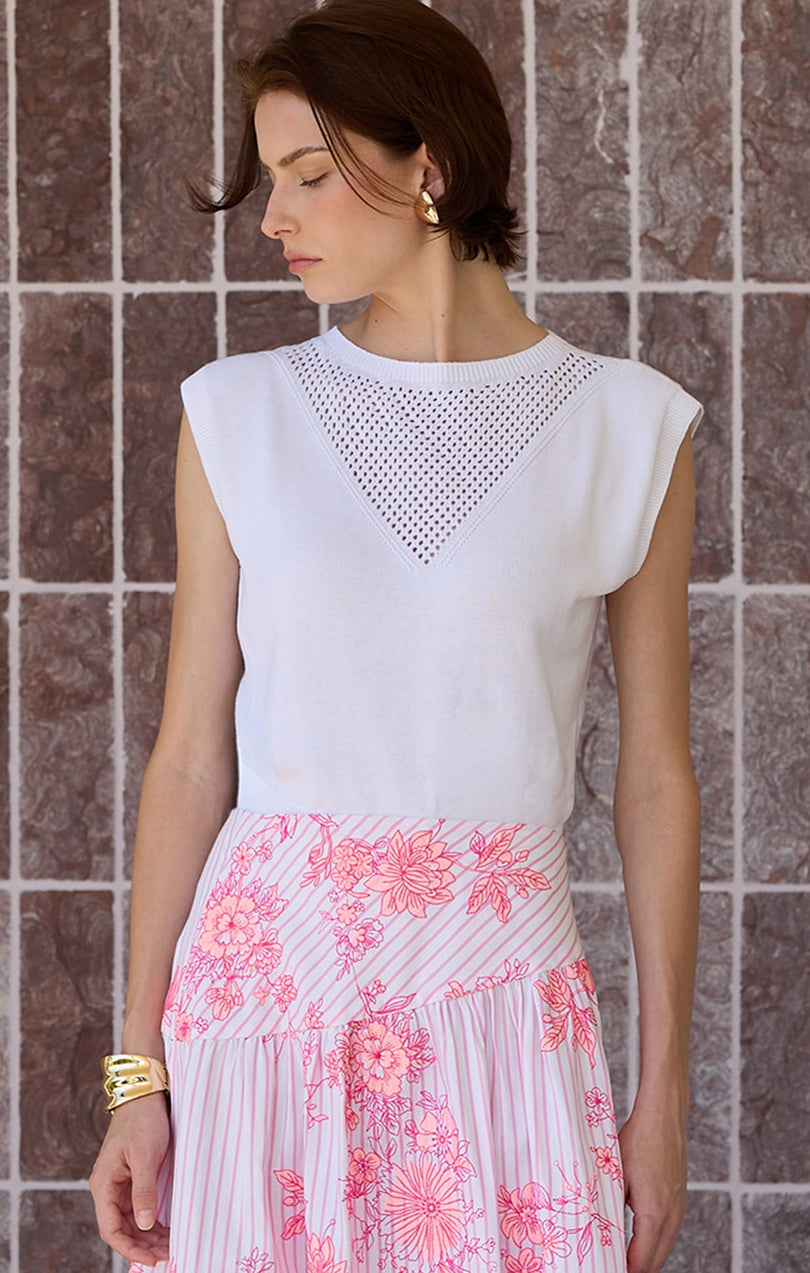 Knitwear CHLOE KNIT TOP IN WHITE