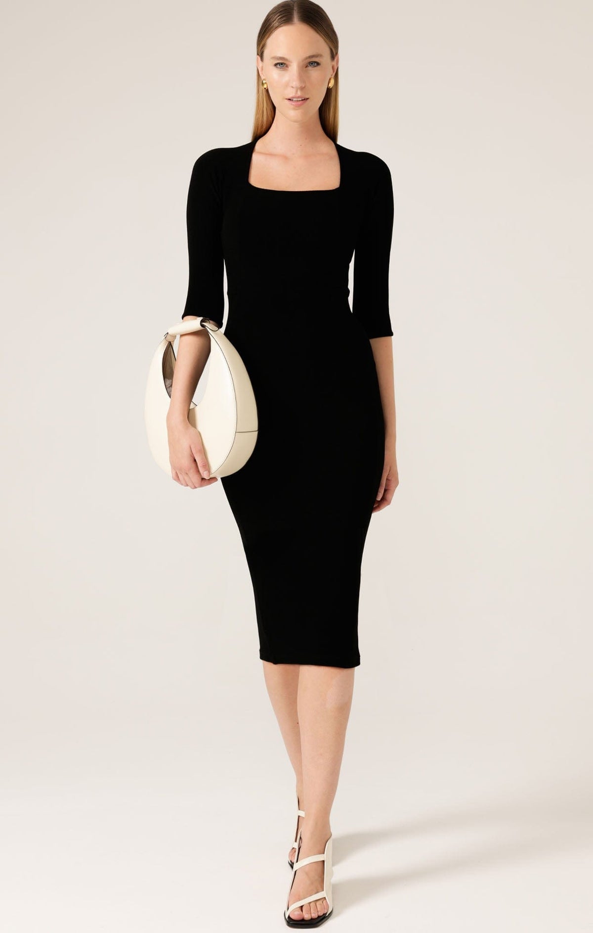 Dresses Multi Occasion IRIS DRESS 3/4 SLEEVE IN BLACK