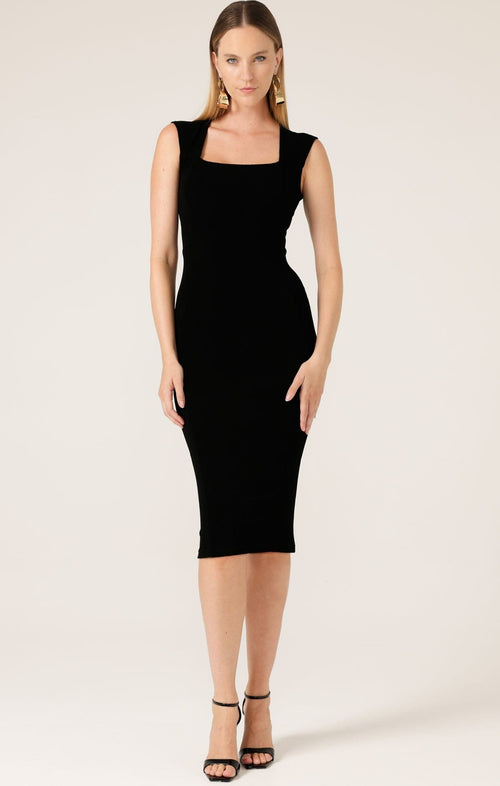 Dresses Multi Occasion IRIS CAP SLEEVE DRESS IN BLACK