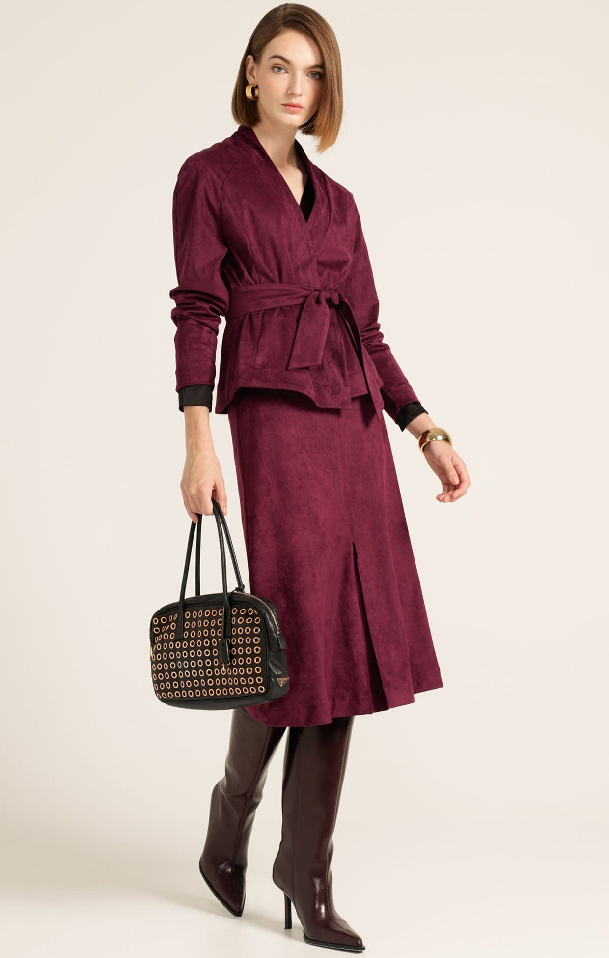 Skirts Multi Occasion SUEDE A-LINE MIDI SKIRT