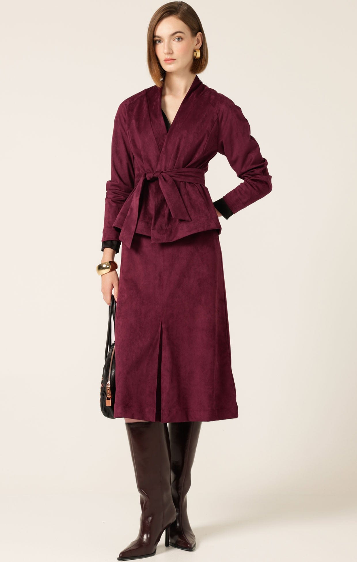 Skirts Multi Occasion SUEDE A-LINE MIDI SKIRT