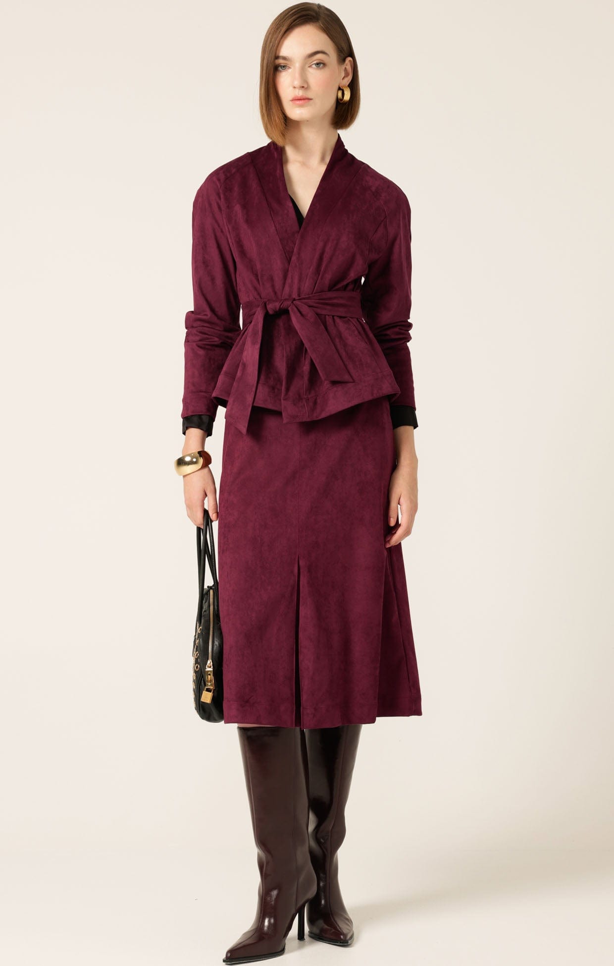 Skirts Multi Occasion SUEDE A-LINE MIDI SKIRT