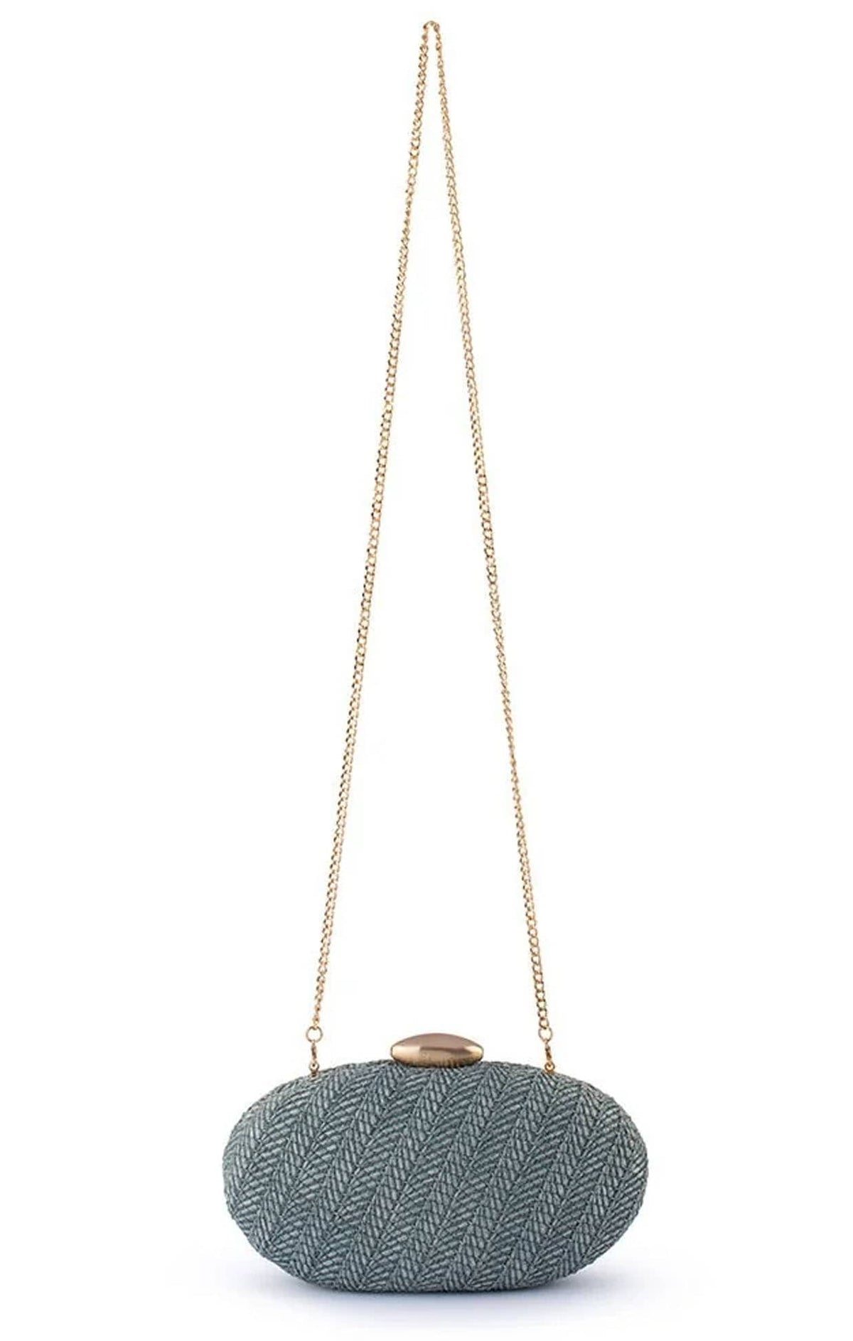 Bags OS / BLUE JOSIE WOVEN CLUTCH IN BLUE