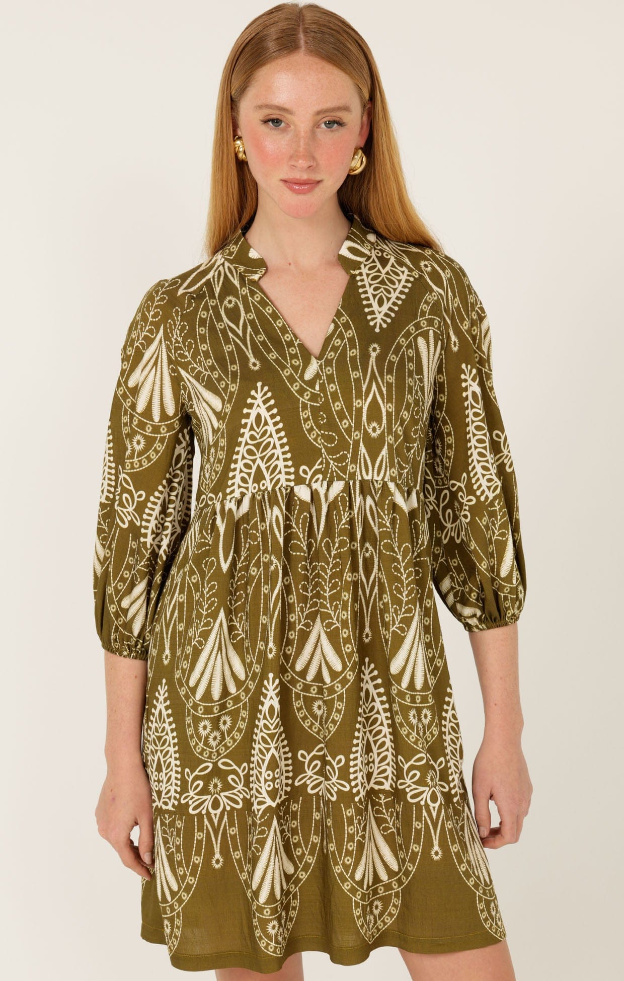 Dresses Multi Occasion KIRRA SHIFT DRESS IN OLIVE CREAM