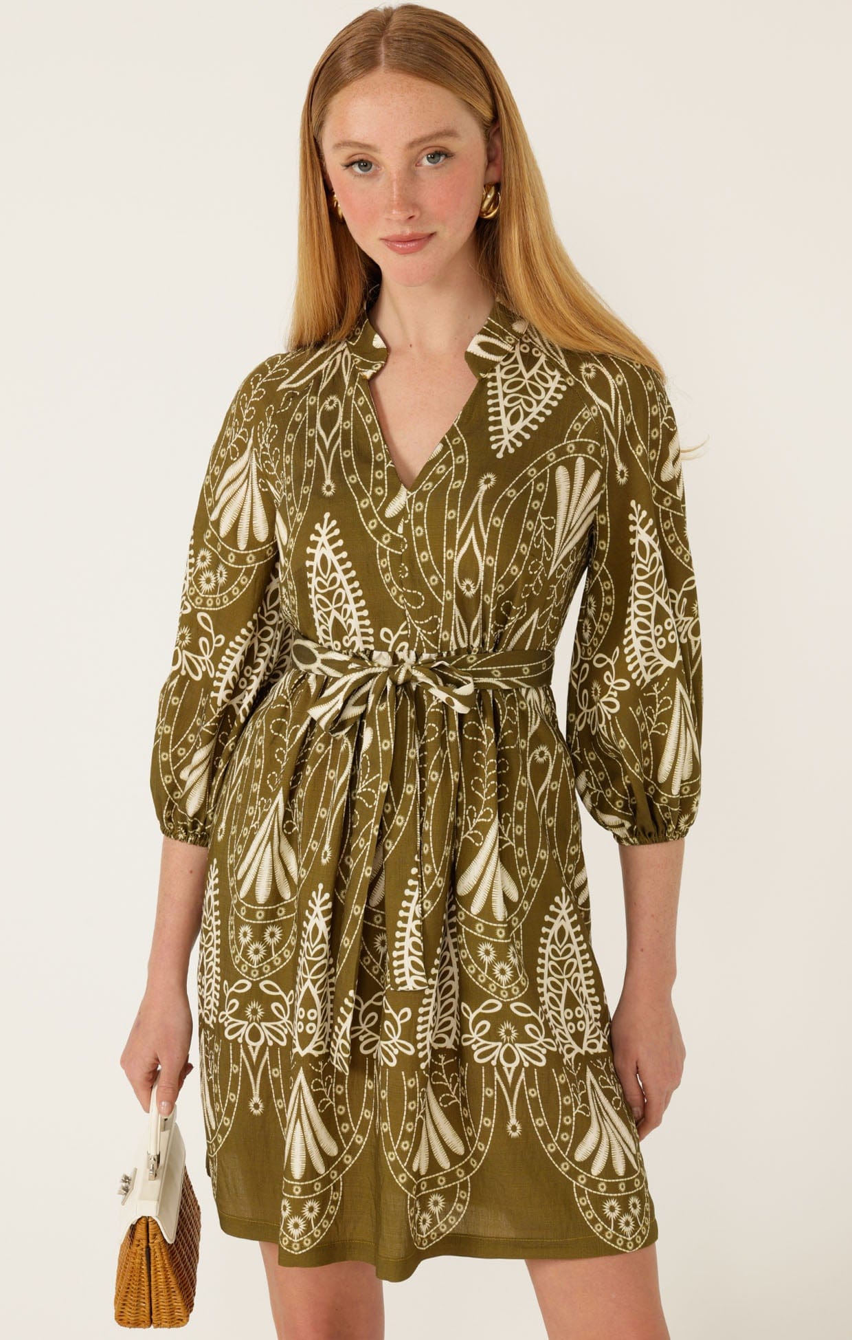 Dresses Multi Occasion KIRRA SHIFT DRESS IN OLIVE CREAM