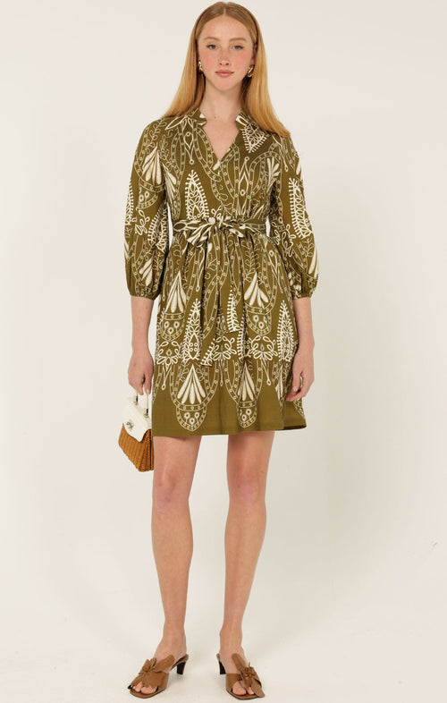 Dresses Multi Occasion KIRRA SHIFT DRESS IN OLIVE CREAM