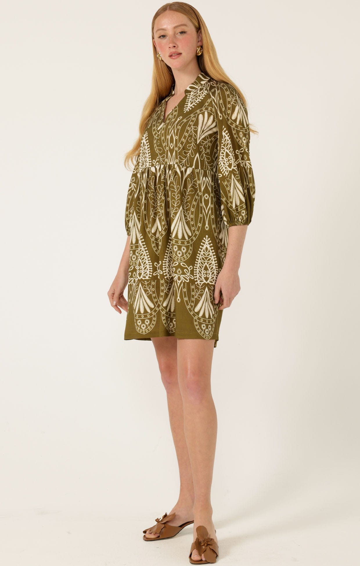 Dresses Multi Occasion KIRRA SHIFT DRESS IN OLIVE CREAM