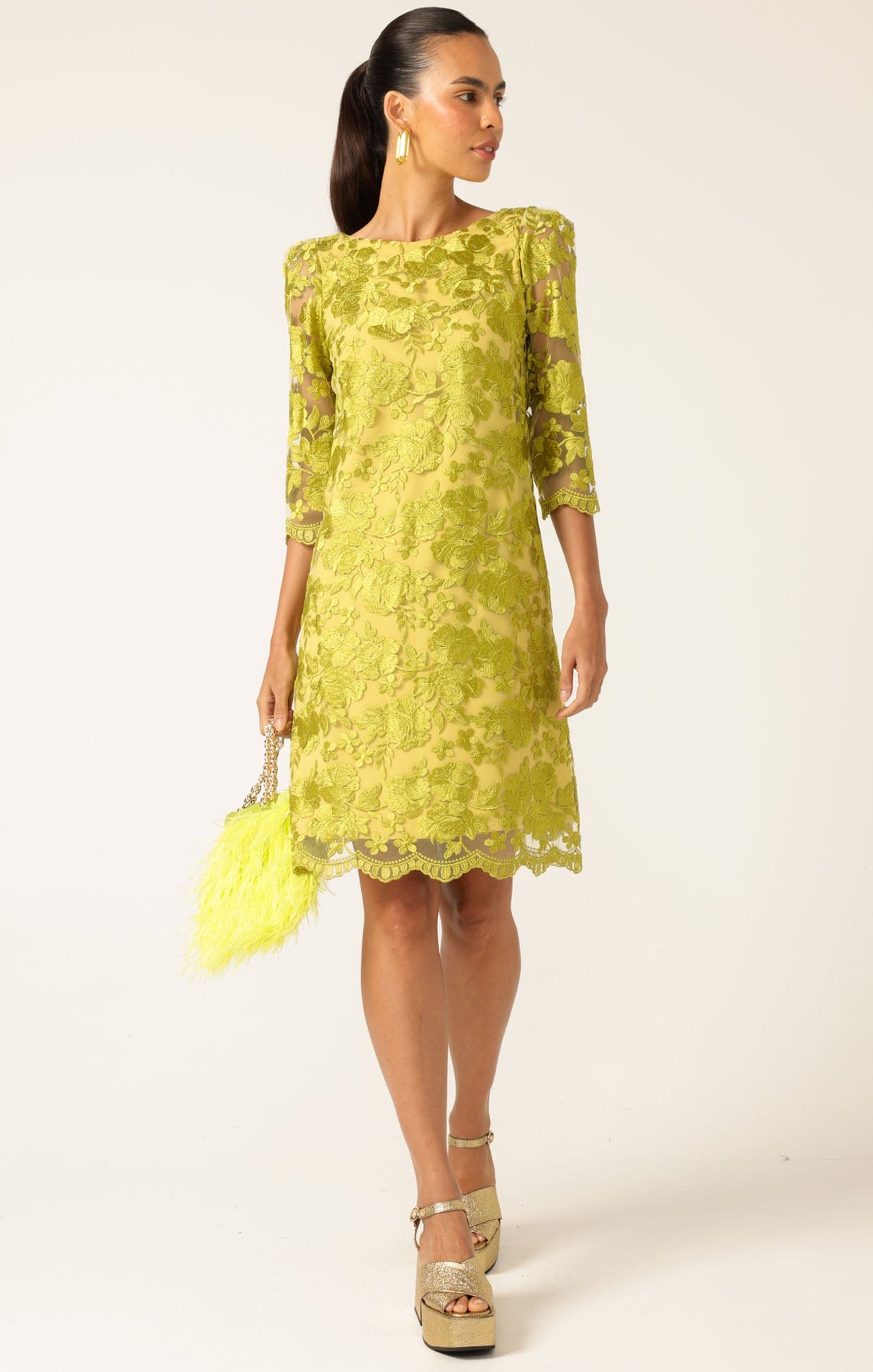 Dresses Events LAYLA SHIFT DRESS CHARTREUSE