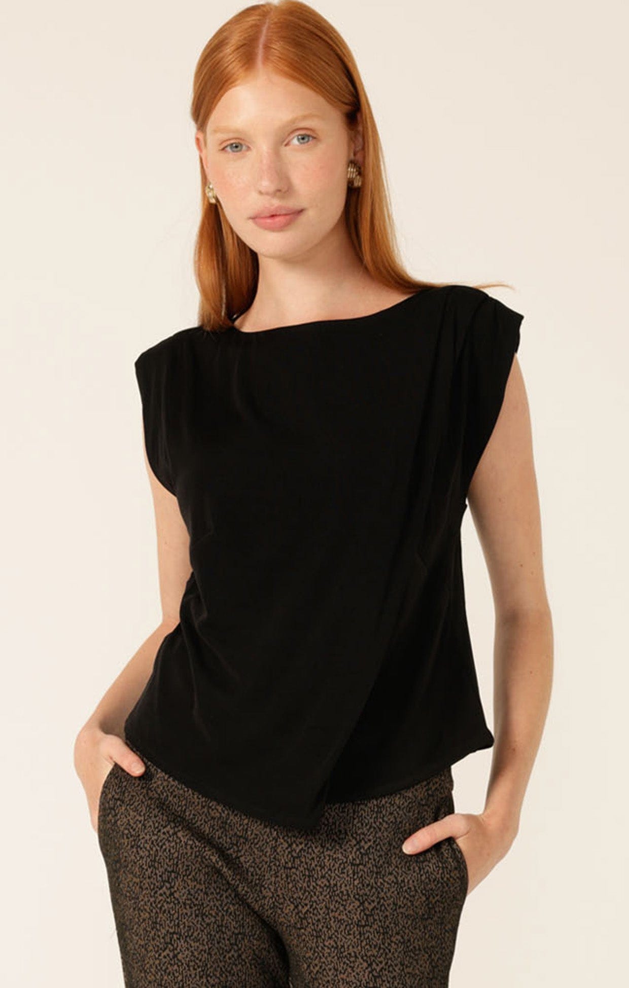 Tops Multi Occasion PLEATED SHELL TOP