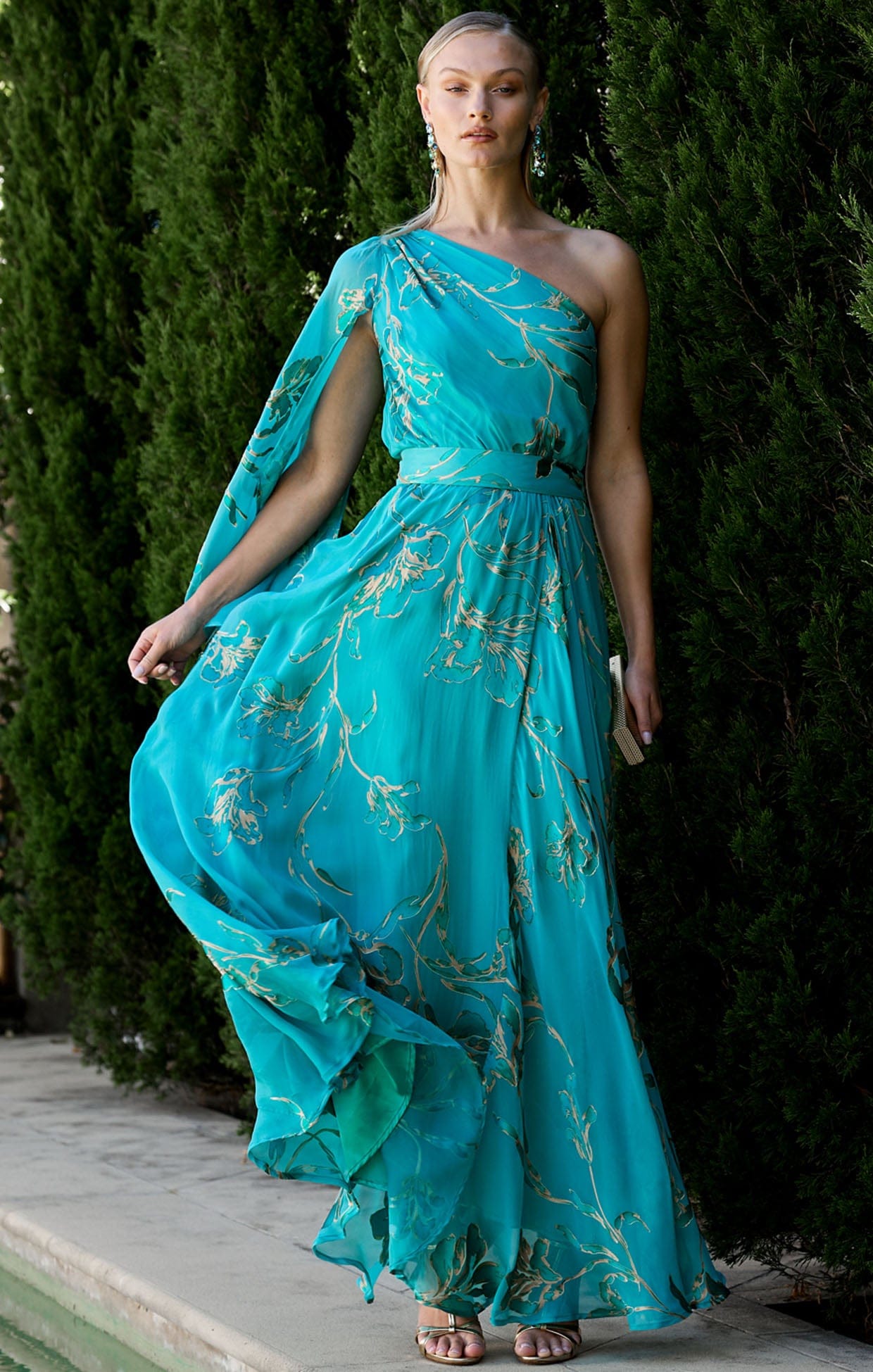 Lorelei Silk maxi Formal Events Dress in Jade Floral | Floral Dress Lorelei Silk maxi Formal Events Dress in Jade Floral | Floral Dress