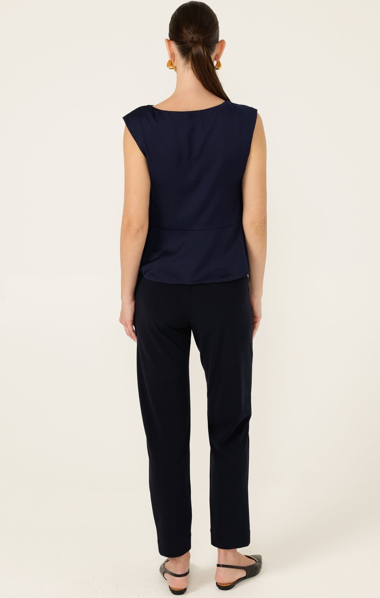 Tops COWL BIAS TOP IN NAVY
