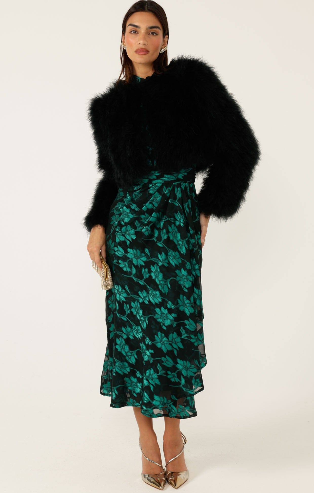 Jackets Multi Occasion LUXE FEATHER JACKET IN BLACK