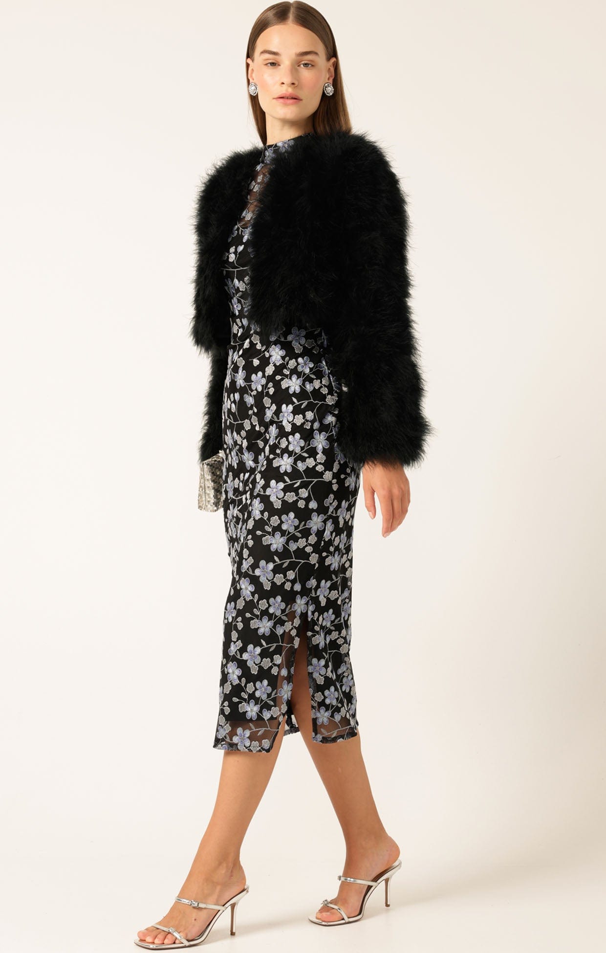 Jackets Multi Occasion LUXE FEATHER JACKET IN BLACK