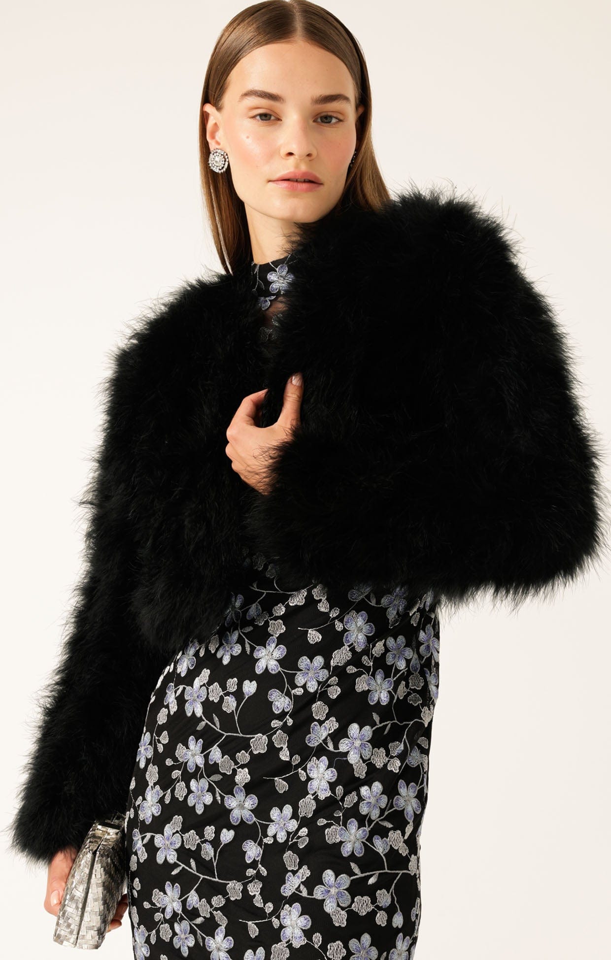 Jackets Multi Occasion LUXE FEATHER JACKET IN BLACK