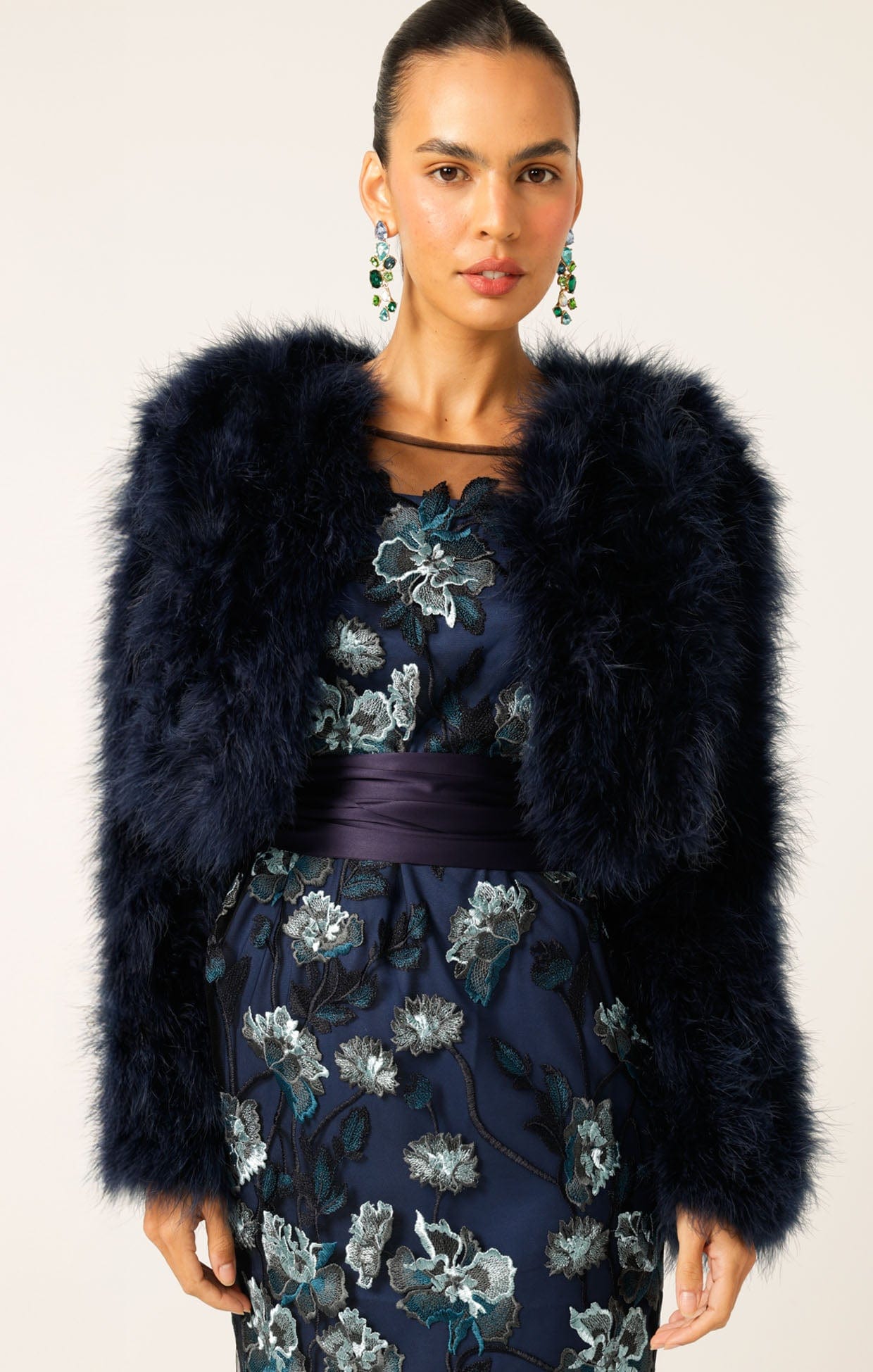 Jackets Multi Occasion LUXE FEATHER JACKET IN NAVY