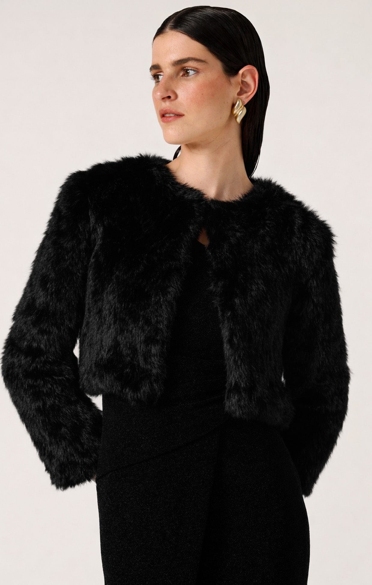 Jackets Multi Occasion LUXE FUR JACKET IN BLACK