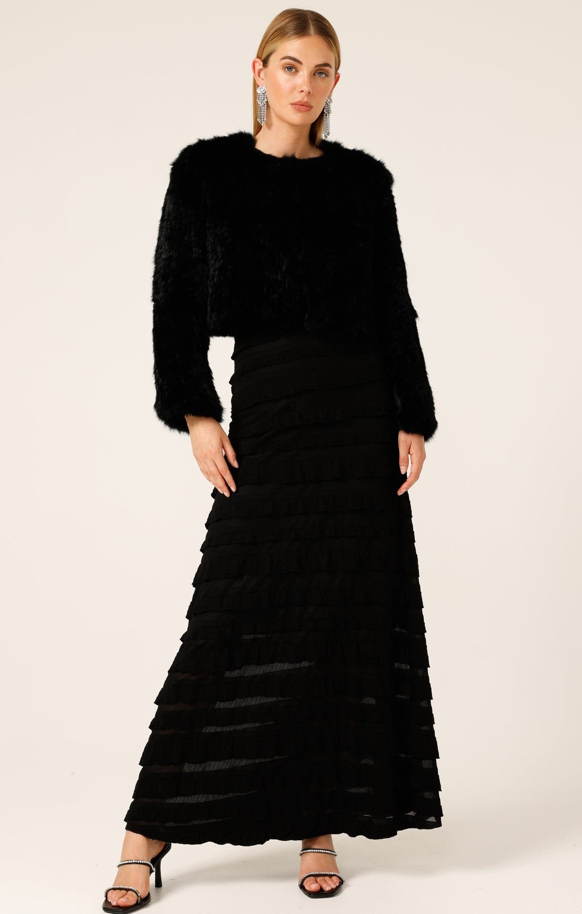 Jackets Multi Occasion LUXE FUR JACKET IN BLACK