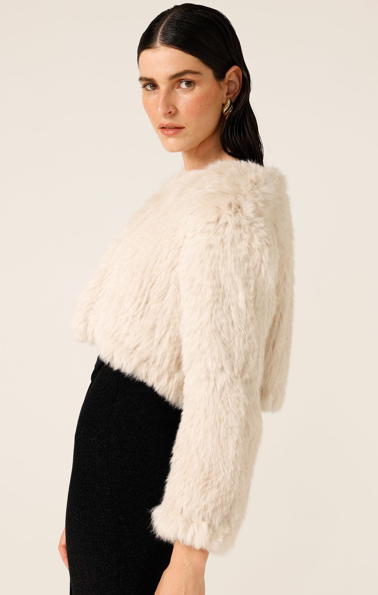 Jackets Multi Occasion LUXE FUR JACKET IN STONE