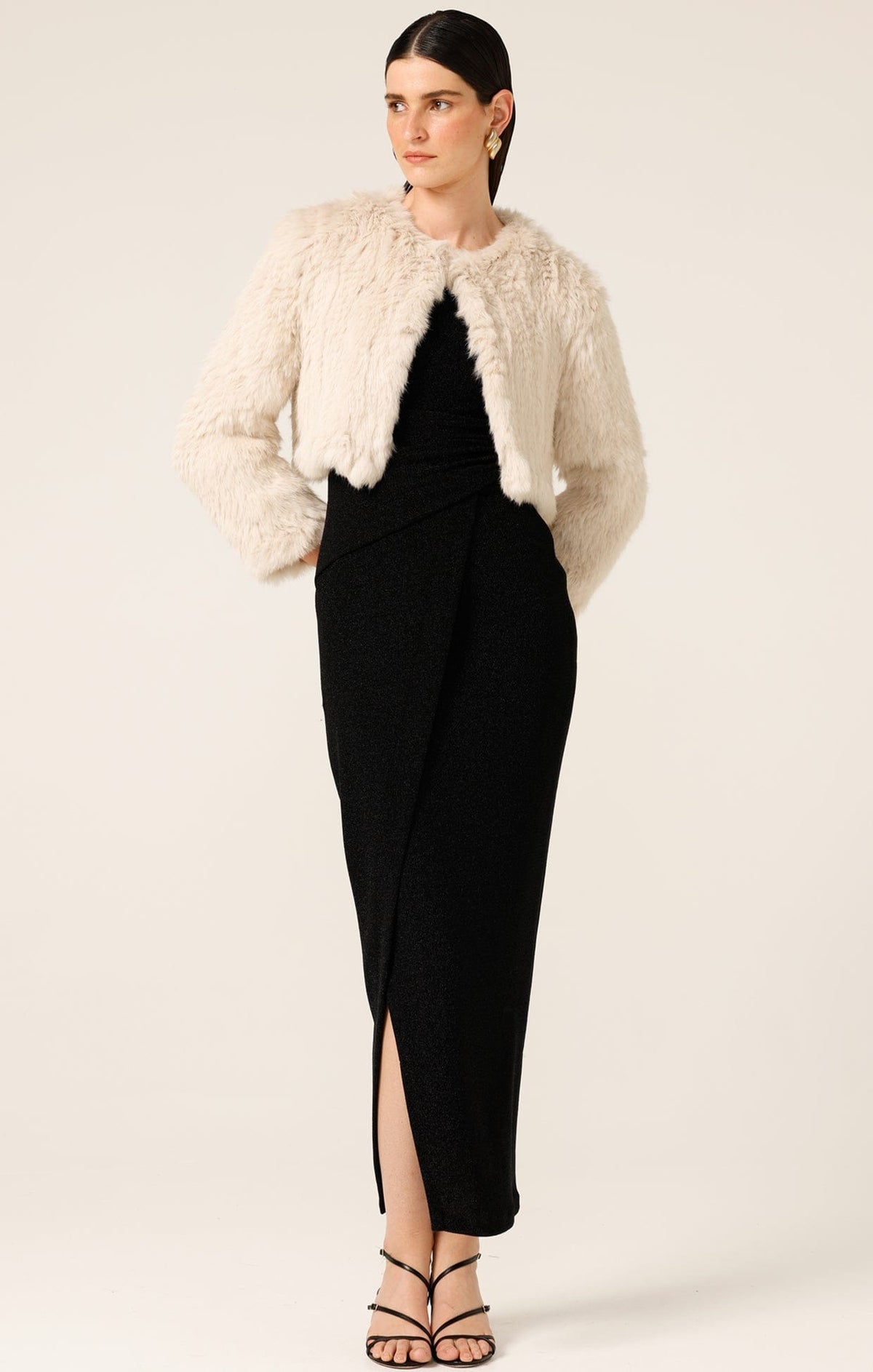Jackets Multi Occasion LUXE FUR JACKET IN STONE