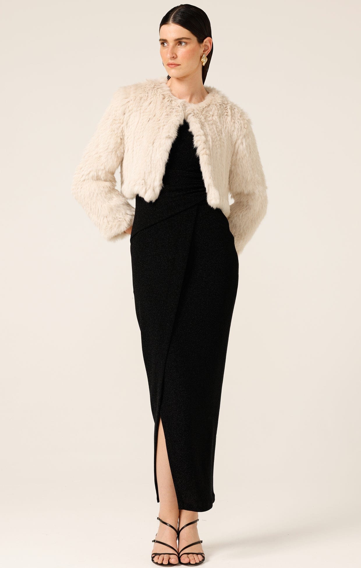 Jackets Multi Occasion LUXE FUR JACKET IN STONE