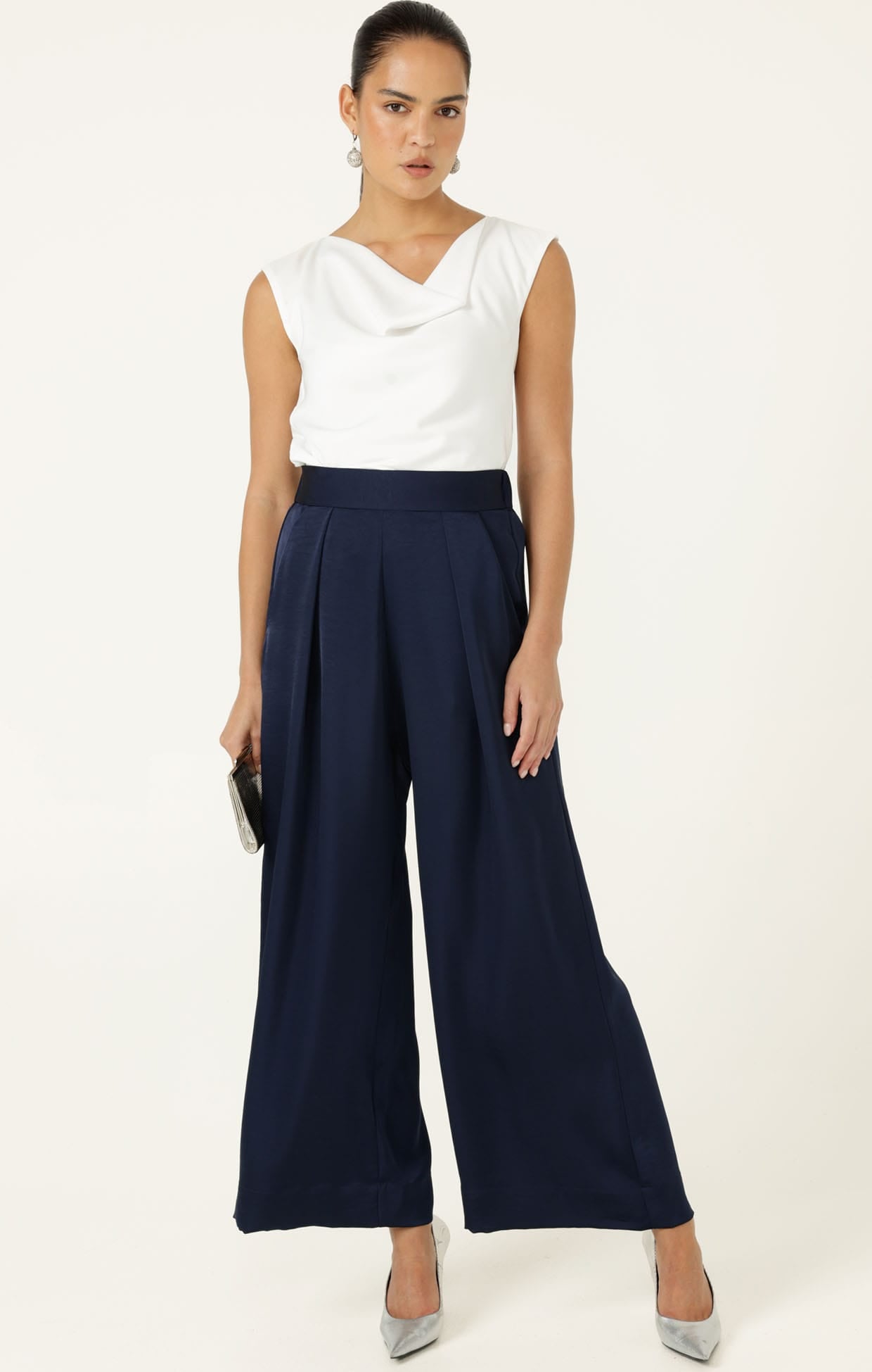 Pants LUXE PLEATED TROUSER IN NAVY