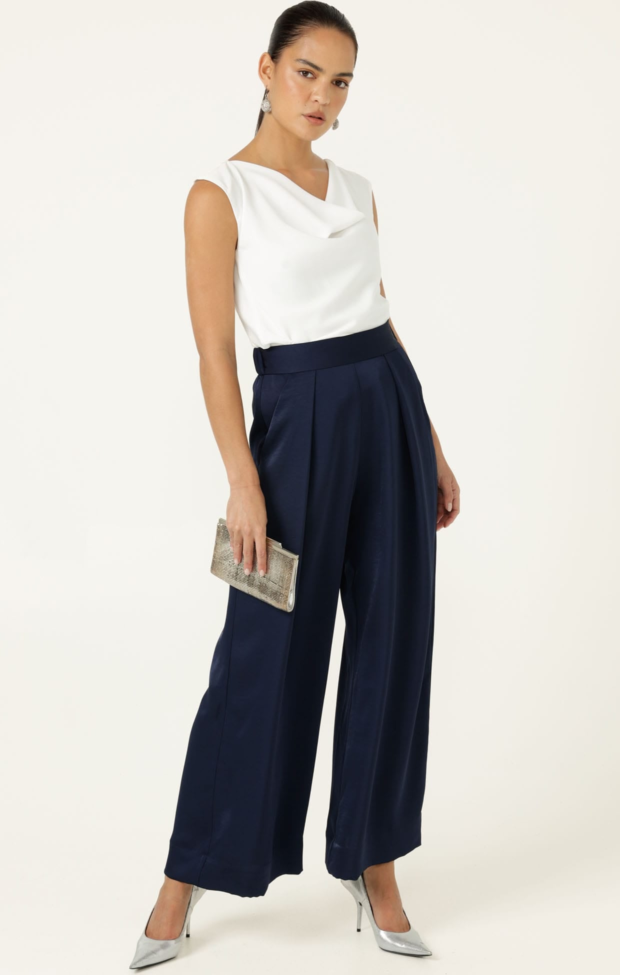 Pants LUXE PLEATED TROUSER IN NAVY