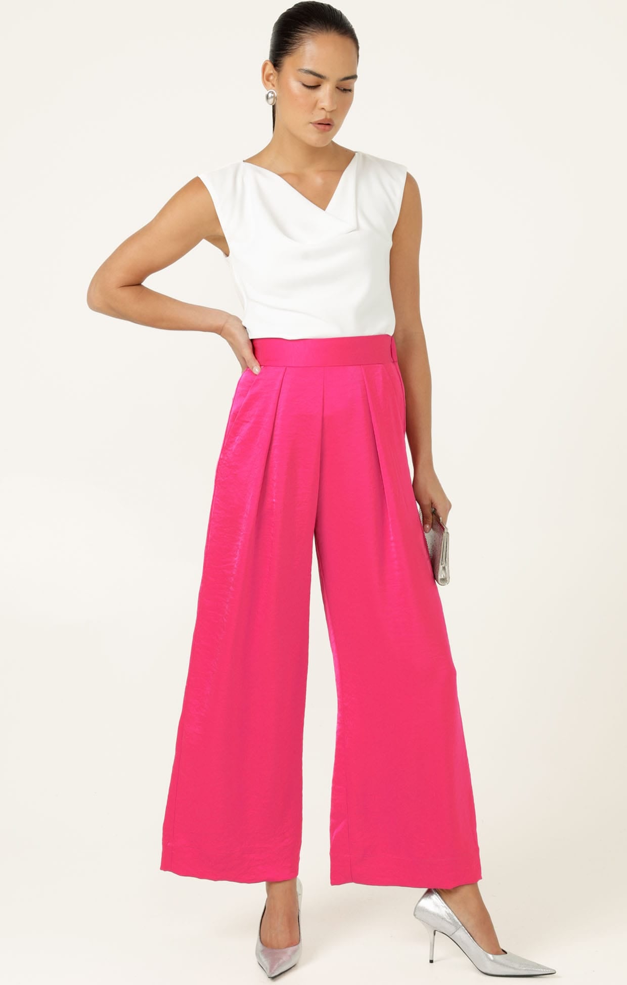 Pants Multi Occasion LUXE PLEATED TROUSER IN PINK