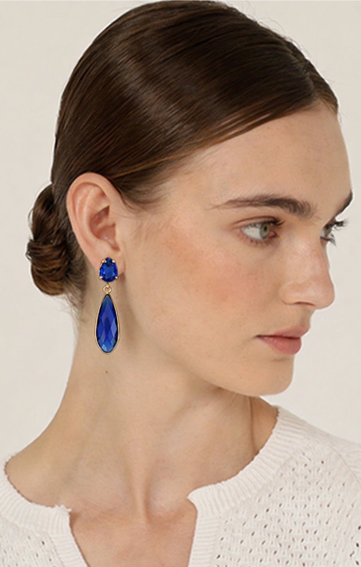 Earrings OS / SAPPHIRE LOTTIE TEAR DROP EARRINGS IN SAPPHIRE