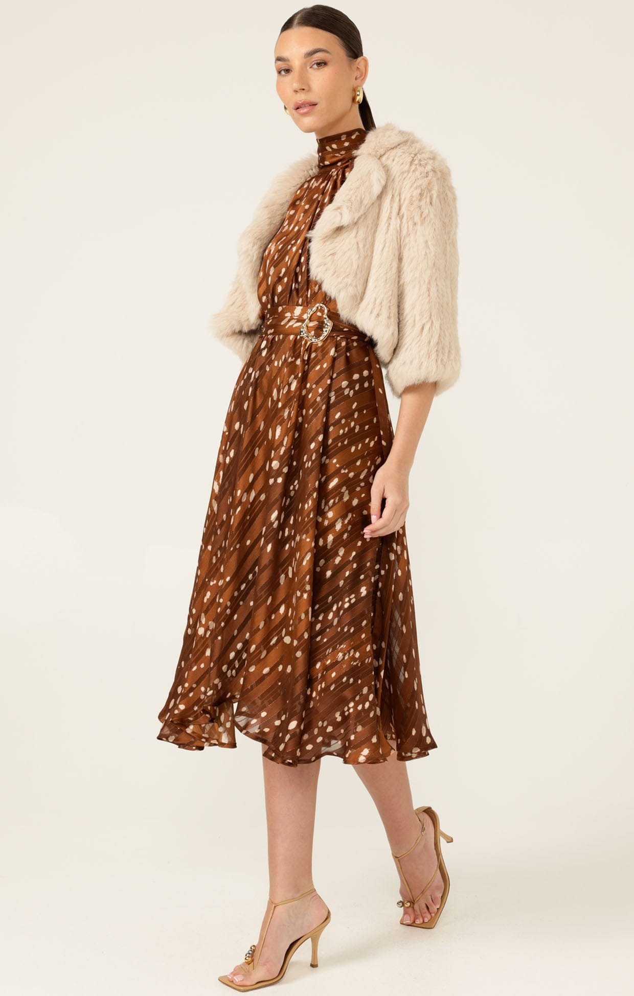 Jackets Multi Occasion LUXE FUR BOLERO IN OATMEAL