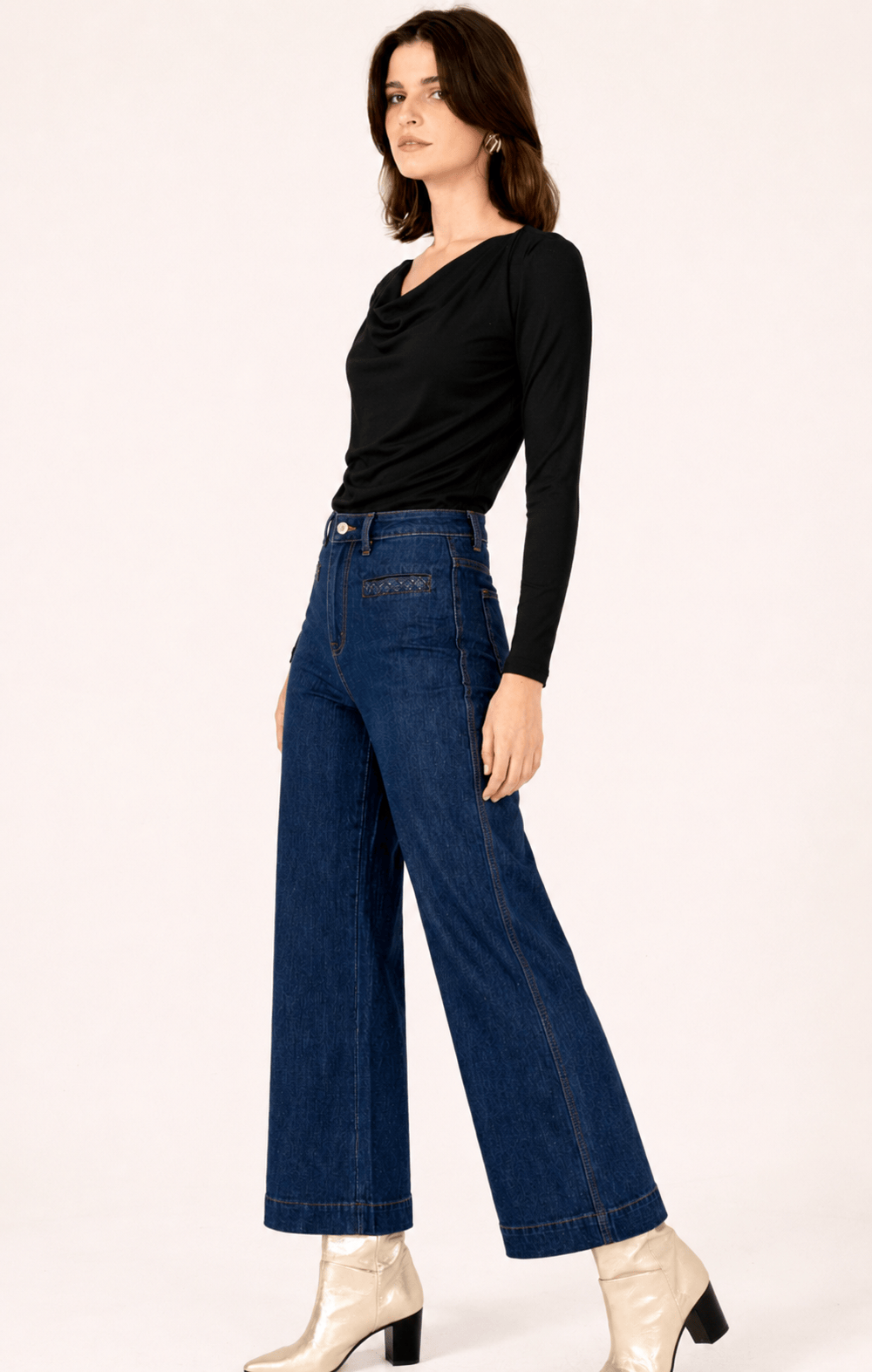 Tops MILDA COWL TOP IN BLACK