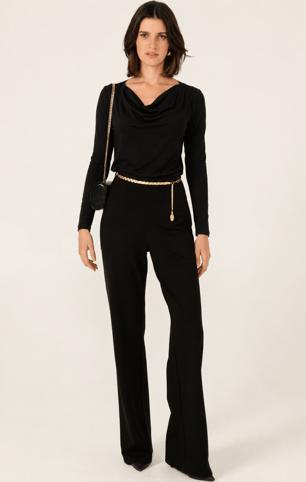Tops MILDA COWL TOP IN BLACK
