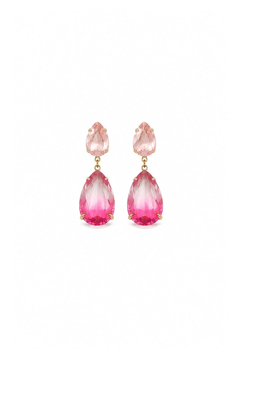 Earrings OS / LIGHT PINK AND MULTI PINK MILLIE CRYSTAL DROP EARRINGS IN LIGHT PINK OMBRE