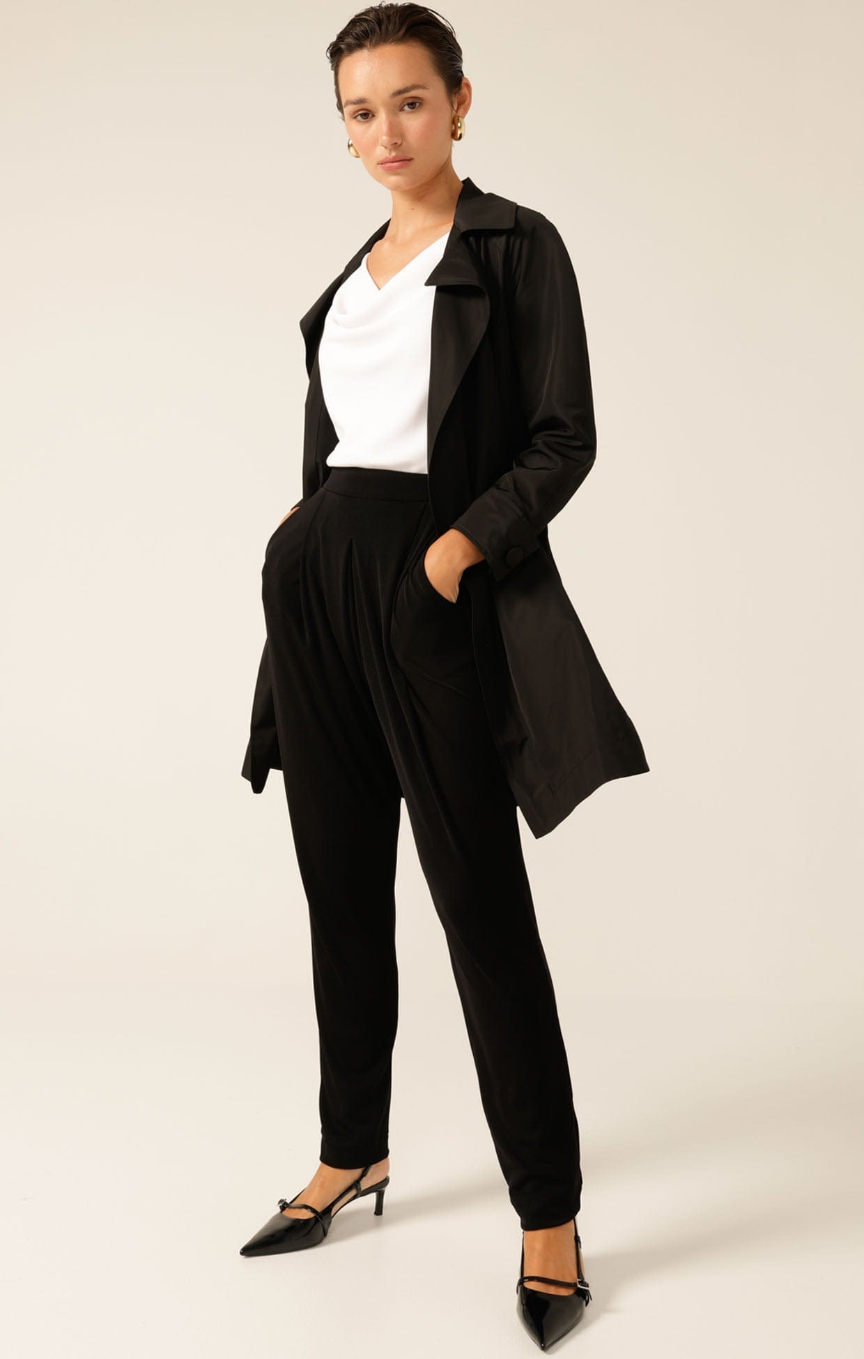 Tops COWL BIAS TOP IN IVORY