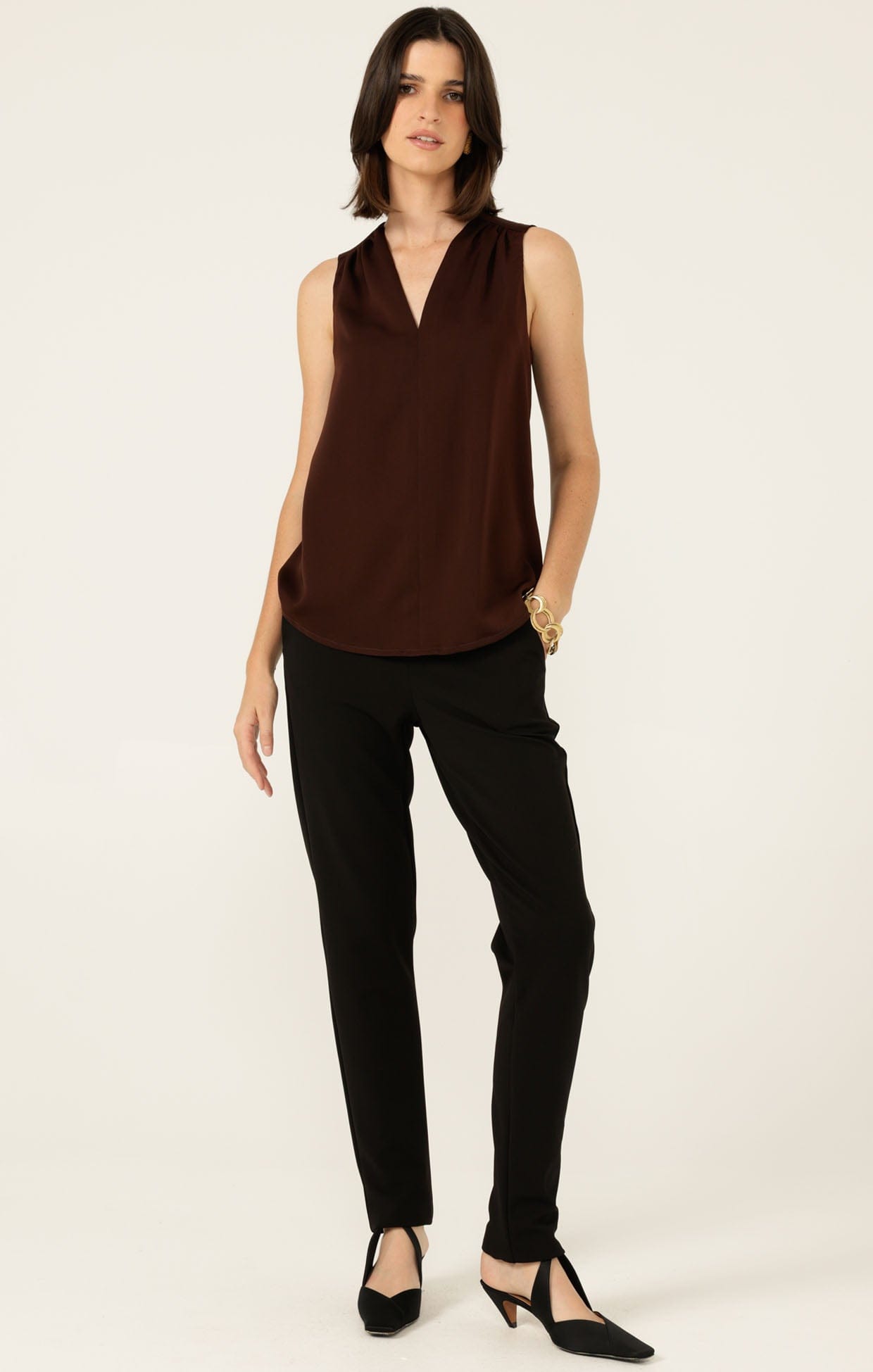 Tops Multi Occasion PIPER TOP IN CHOCOLATE
