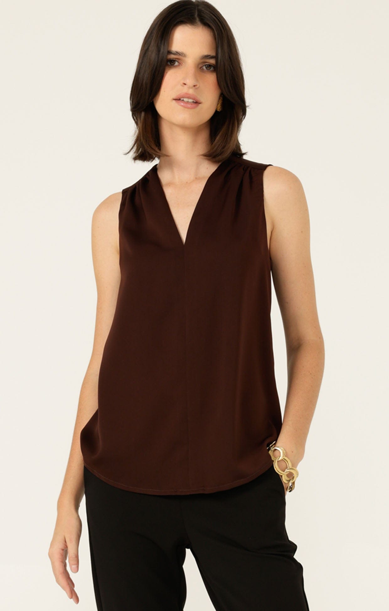 Tops Multi Occasion PIPER TOP IN CHOCOLATE