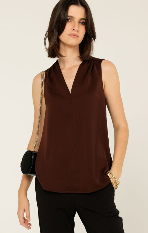 Tops Multi Occasion PIPER TOP IN CHOCOLATE