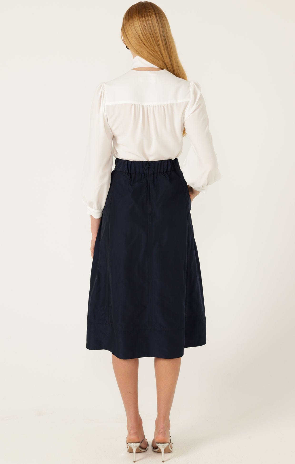 Skirts Multi Occasion PLEATED A-LINE SKIRT IN NAVY