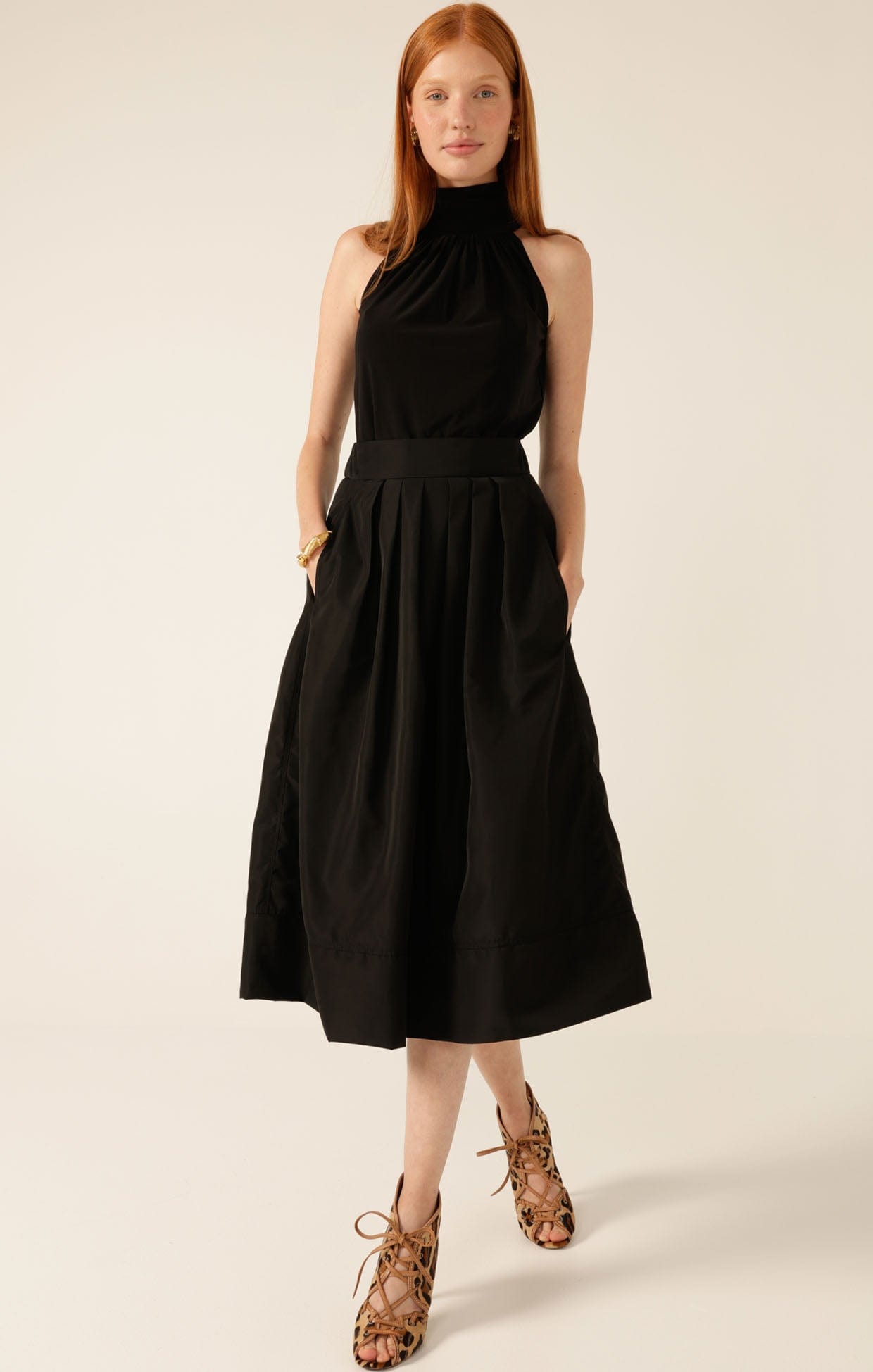 Skirts PLEATED A-LINE SKIRT